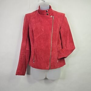 Alfani Red Suede Moto Jacket
